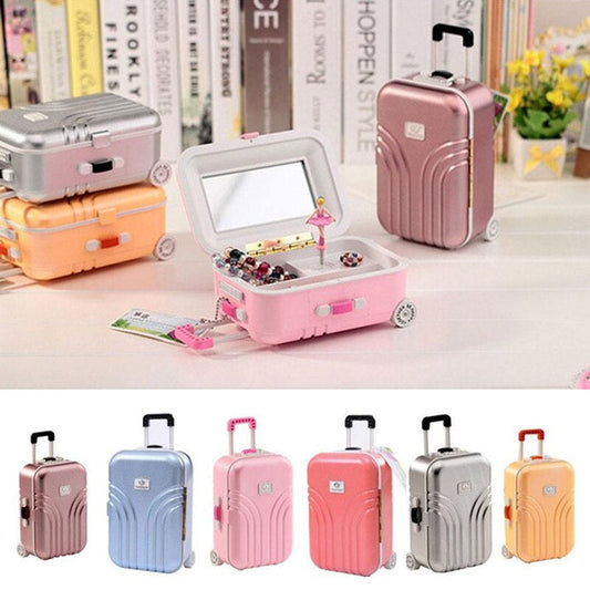 Mini Suitcase Shape Music | Jewelry Mini Storage Box