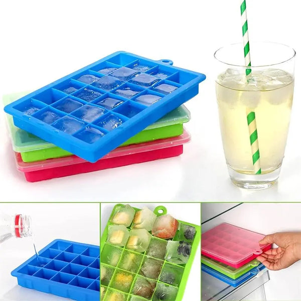Silicone Ice Cube Tray With Lid