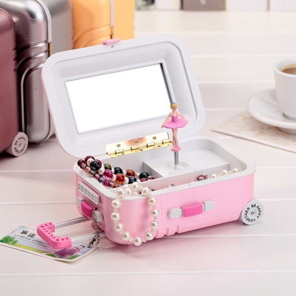 Mini Suitcase Shape Music | Jewelry Mini Storage Box