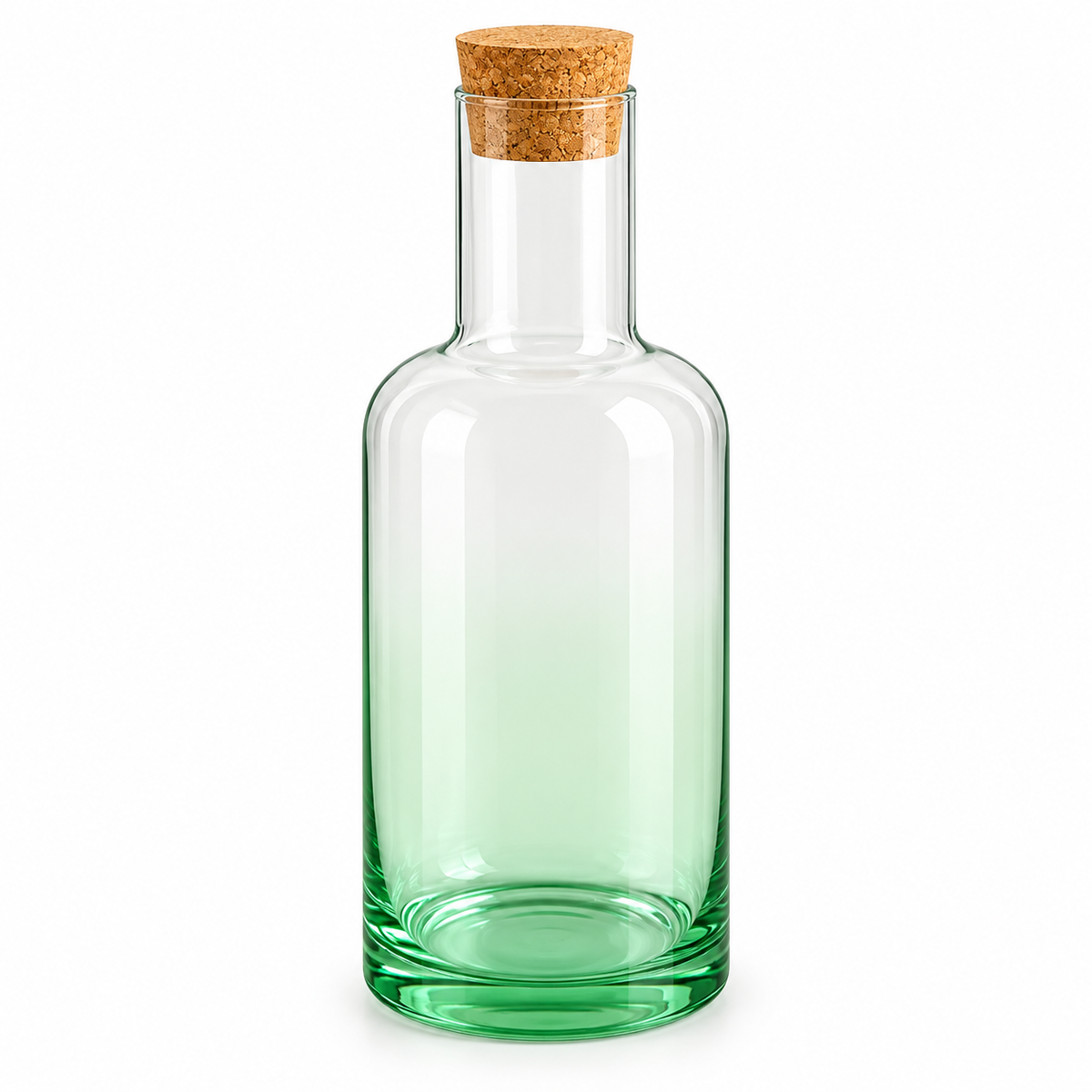 1520ml Green Gradient Glass Carafe with Cork Lid