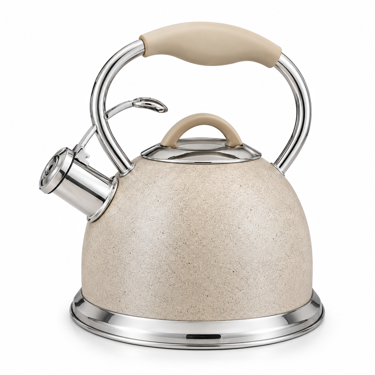 Stainless Steel Whistling Kettle – 3.0L | Beige
