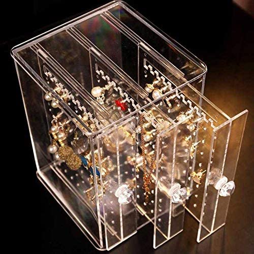 Acrylic Women's Earrings Jewelry Display Stand Rack, Organizer Storage Box, Drawers Design Rack Holder