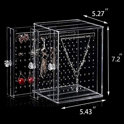 Acrylic Women's Earrings Jewelry Display Stand Rack, Organizer Storage Box, Drawers Design Rack Holder