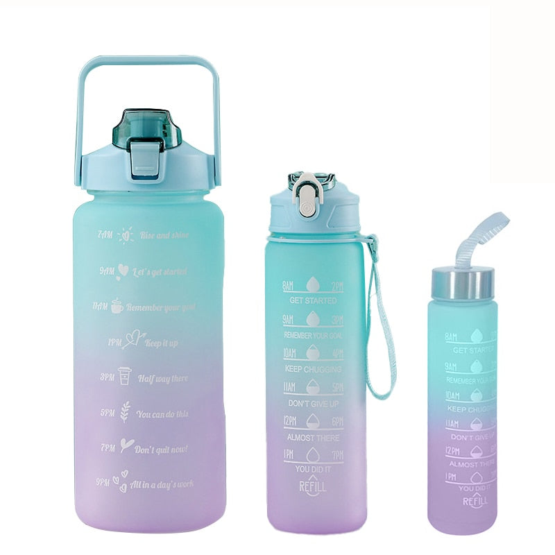 3Pcs Gradient Plastic Water Bottle