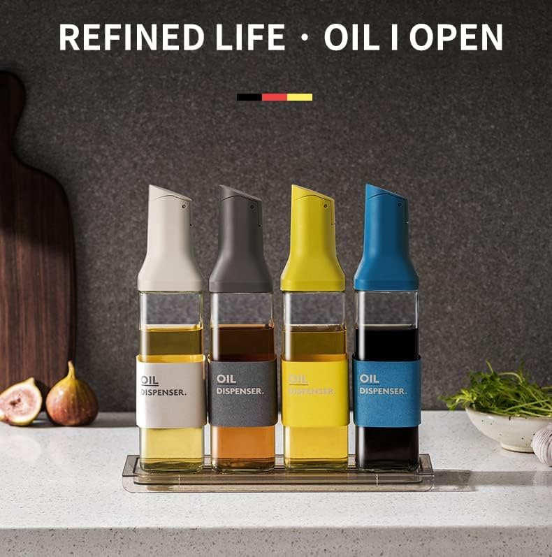 500ml Oil Dispenser Bottle – Leak-Proof Glass with Auto-Flip Cap
