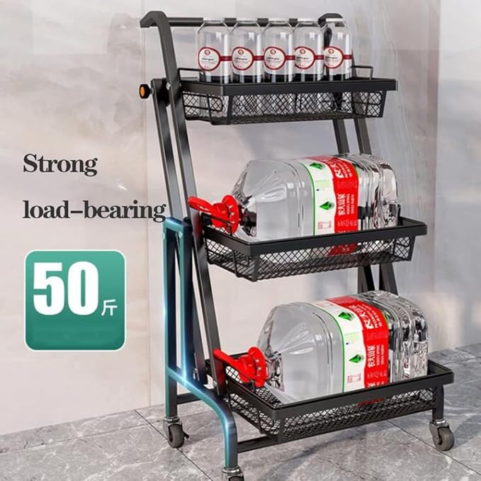 3 Tier Folding Kitchen Storage Trolley
