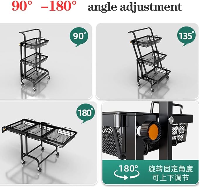 3 Tier Folding Kitchen Storage Trolley