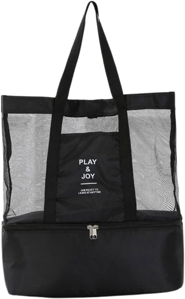 High Capacity Women Mesh Transparent Bag Double-layer Heat
