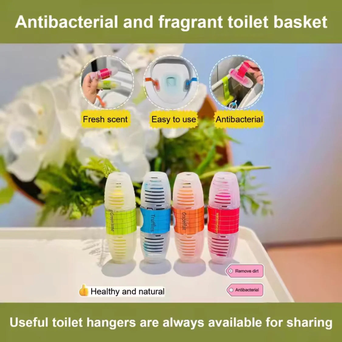 Hanging Toilet Cleaner, Antibacterial Toilet Cleaning Balls, Toilet Cleaner Set With Suspension