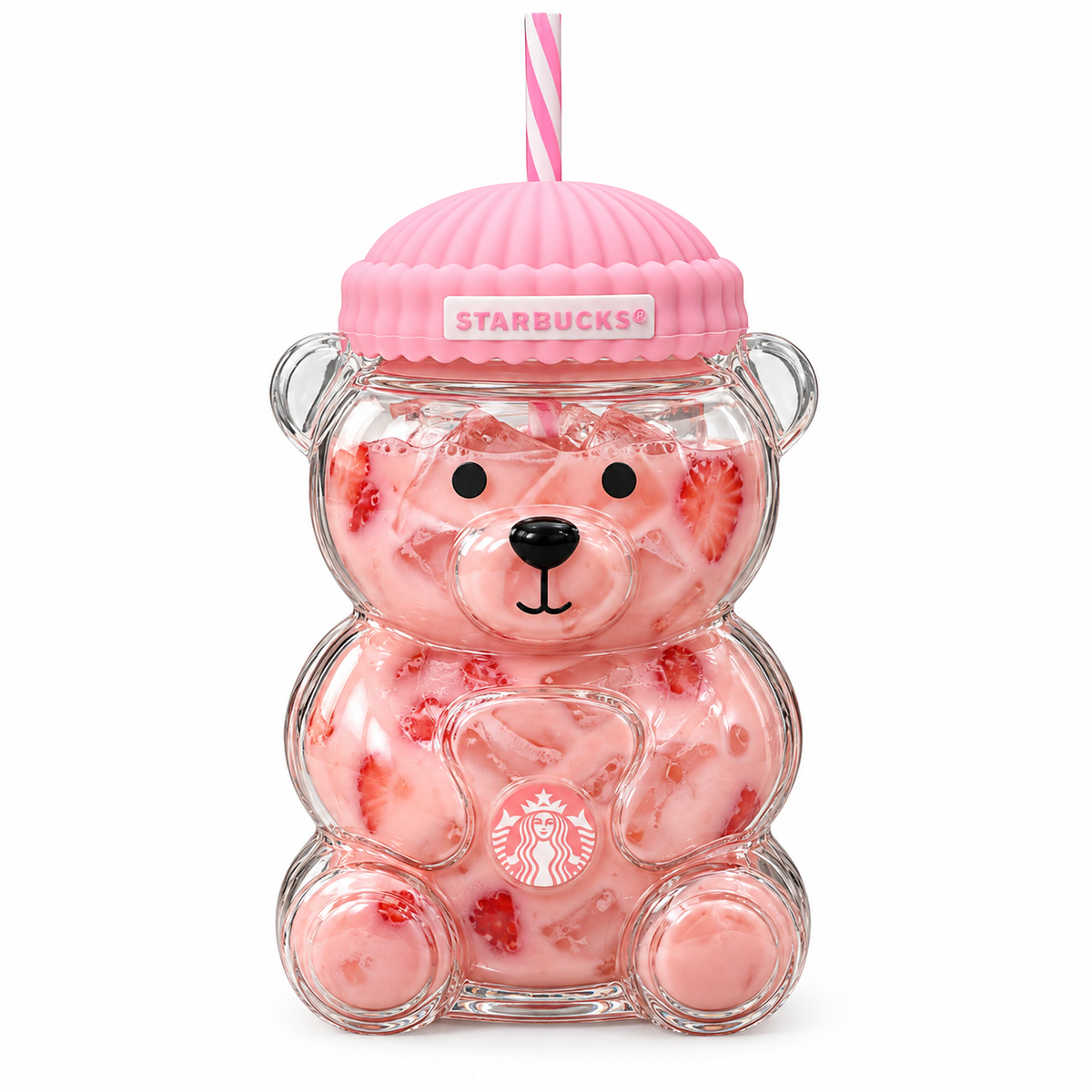 Starbucks Bearista Glass Cold Cup - 20oz | Pink