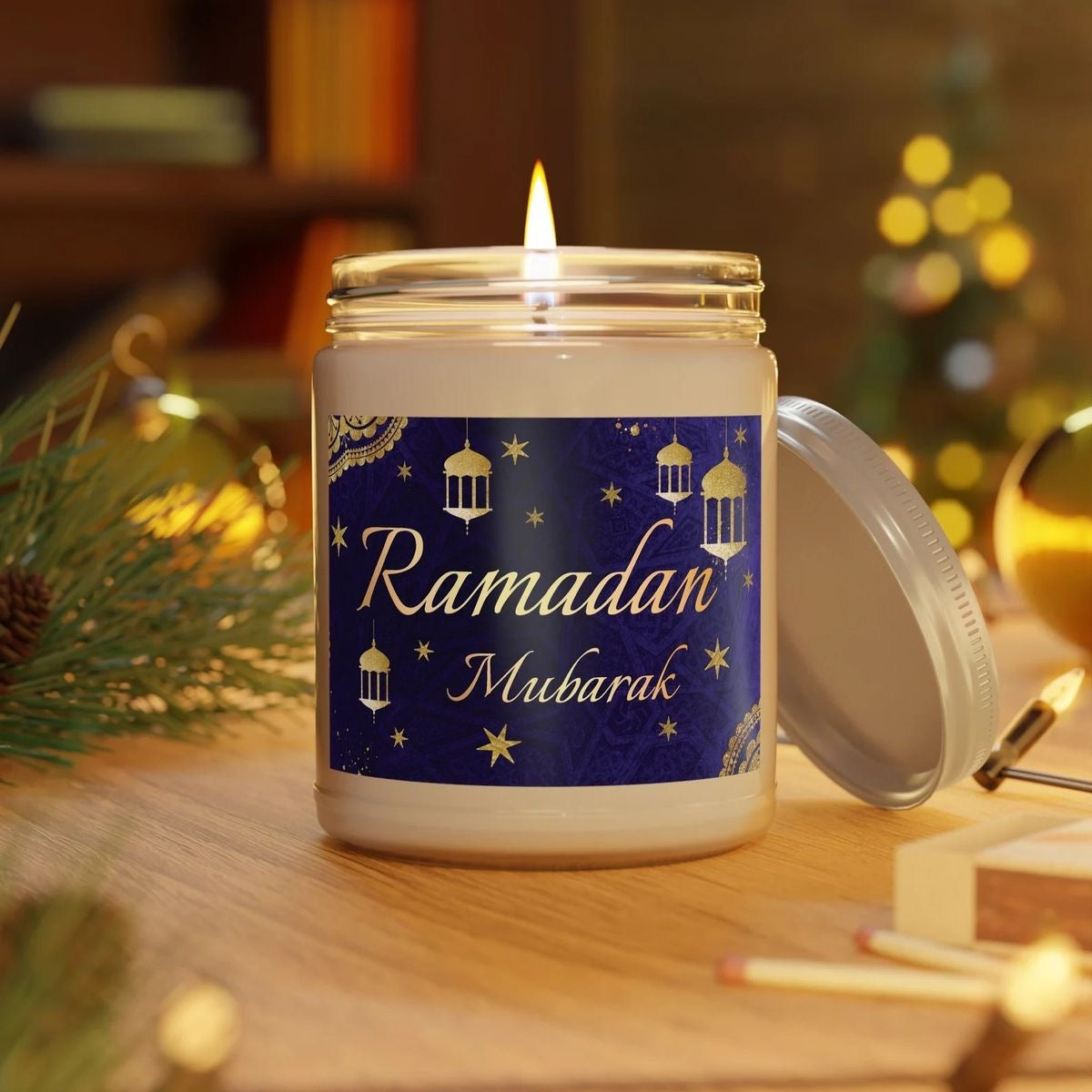 Ramadan Mubarak jar Candle