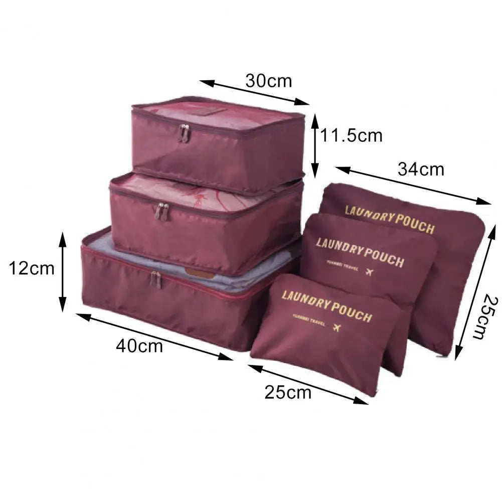 6pcs Travel Luggage Packing Cubes