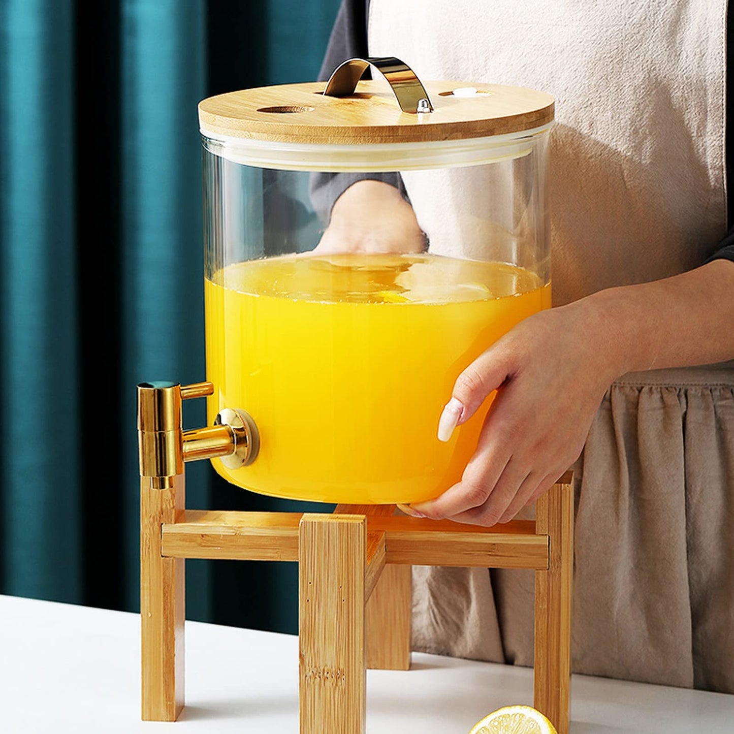 High Glass Water Container