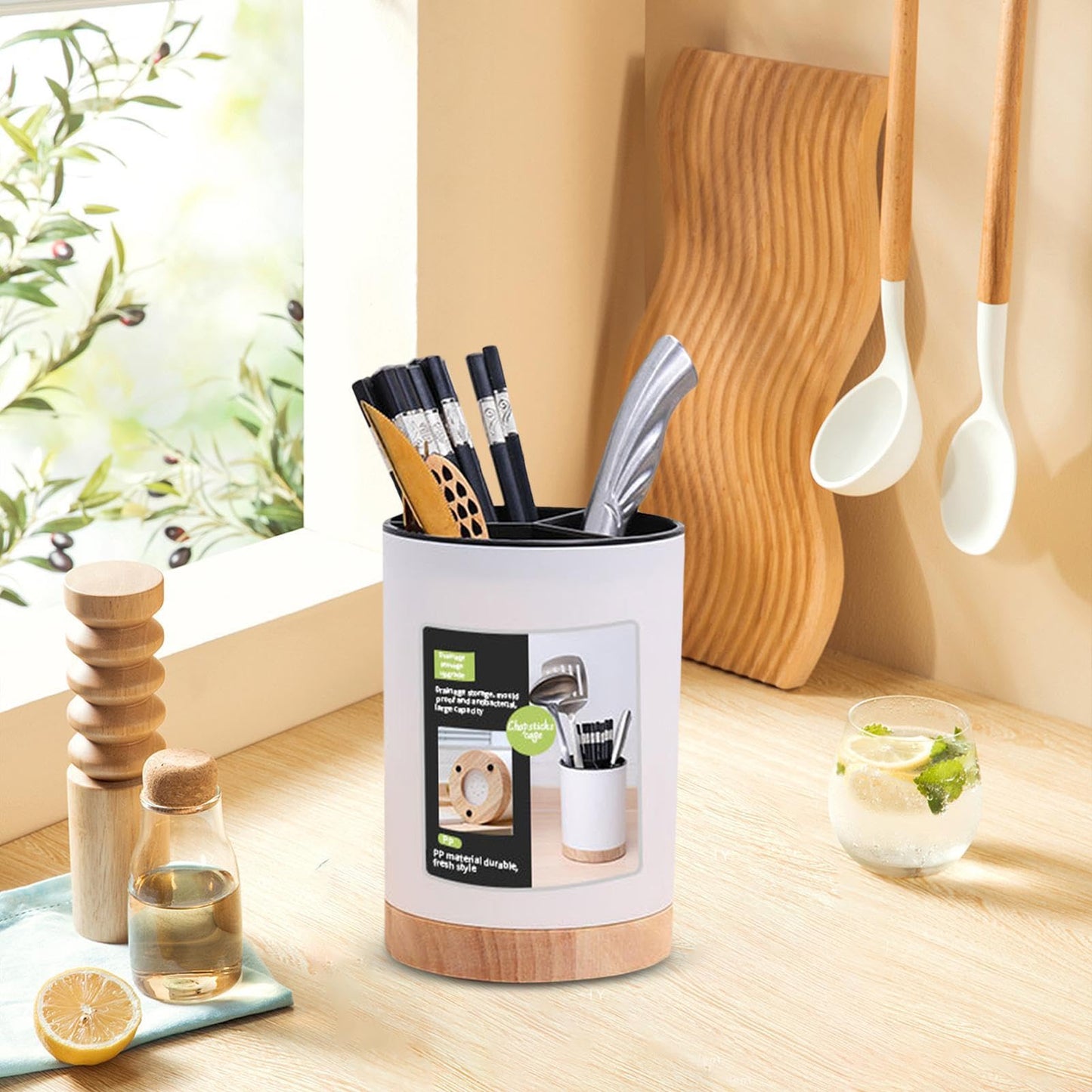 Cutlery Drainer Basket | Divider Removable Chopsticks Drainer for Kitchen