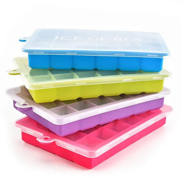 Silicone Ice Cube Tray With Lid