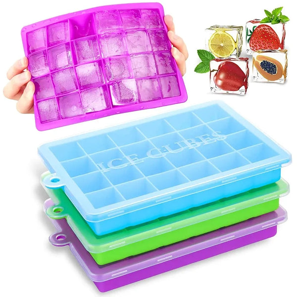 Silicone Ice Cube Tray With Lid
