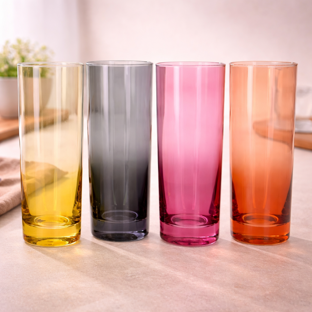 Danny Home 4-Piece Colourful Glasses 460ml