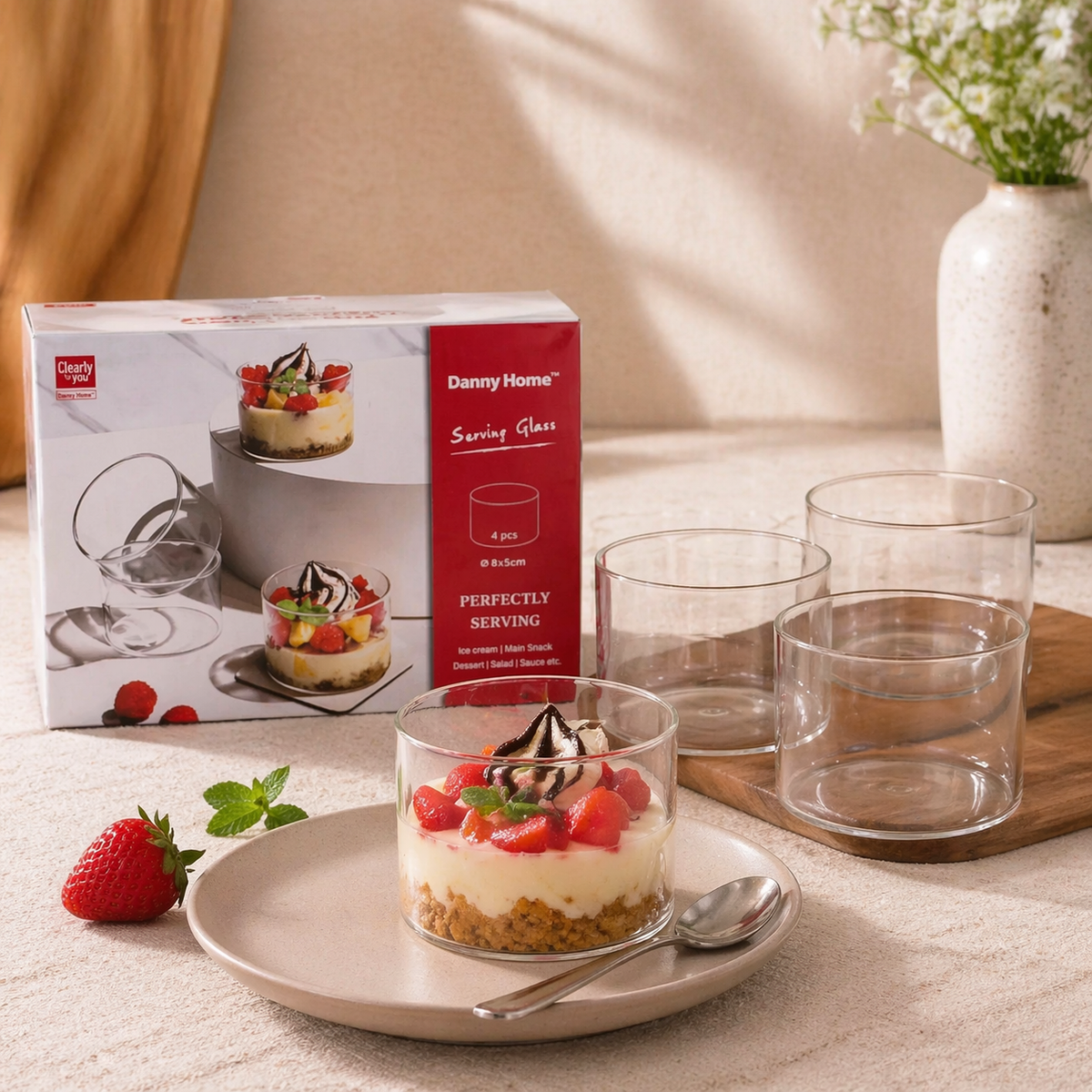 Danny Home Dessert Glass Cups 4pcs 200ml
