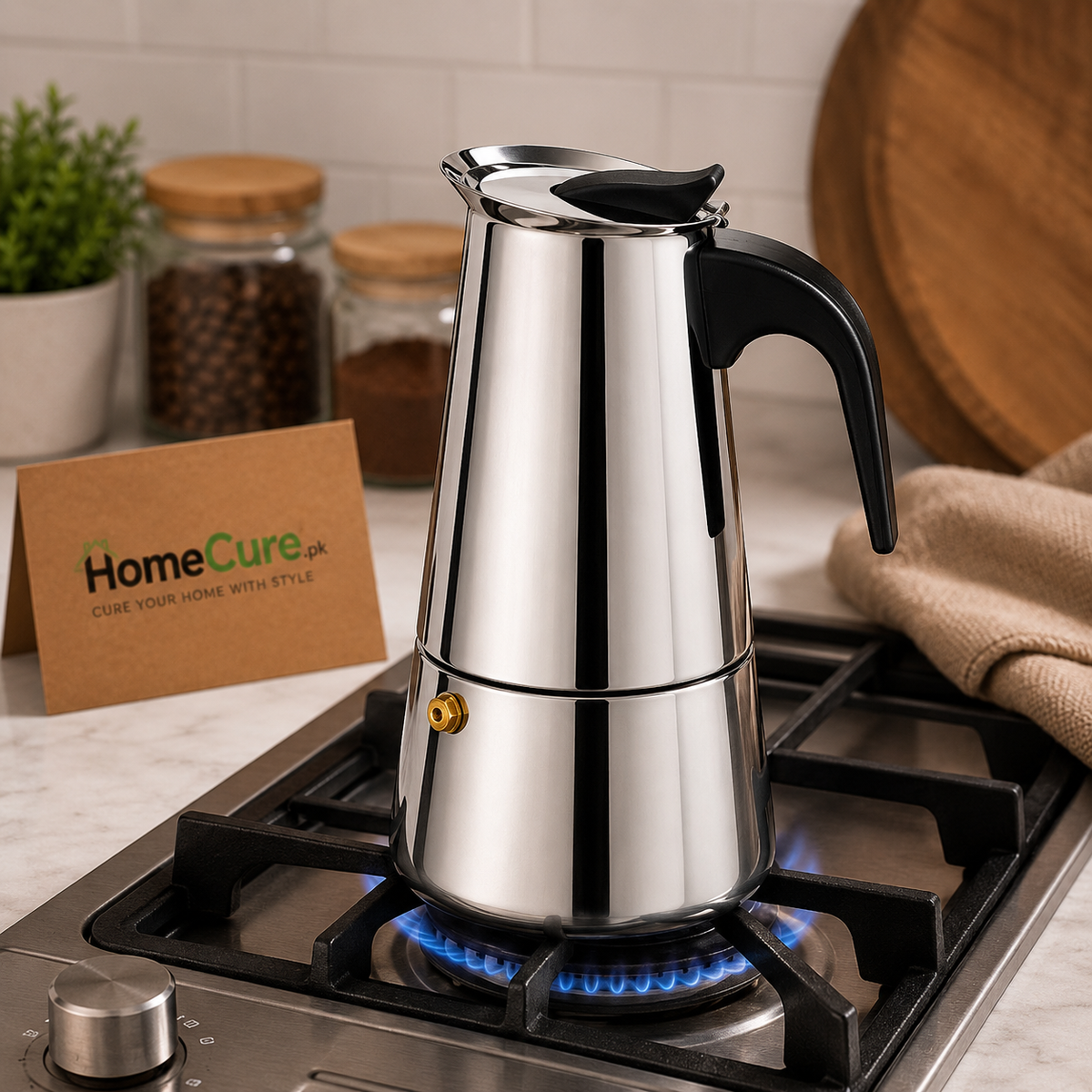 Premium Stainless Steel Moka Pot – Stovetop Espresso Coffee Maker
