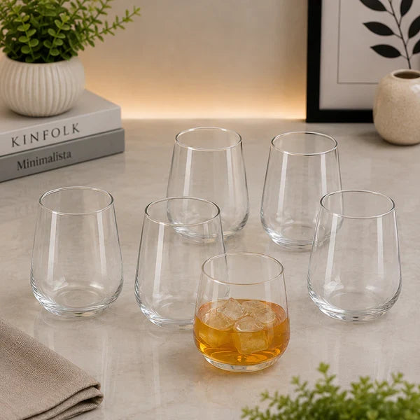 Danny Home Stemless Glass Set – 420ml (6 Pcs)