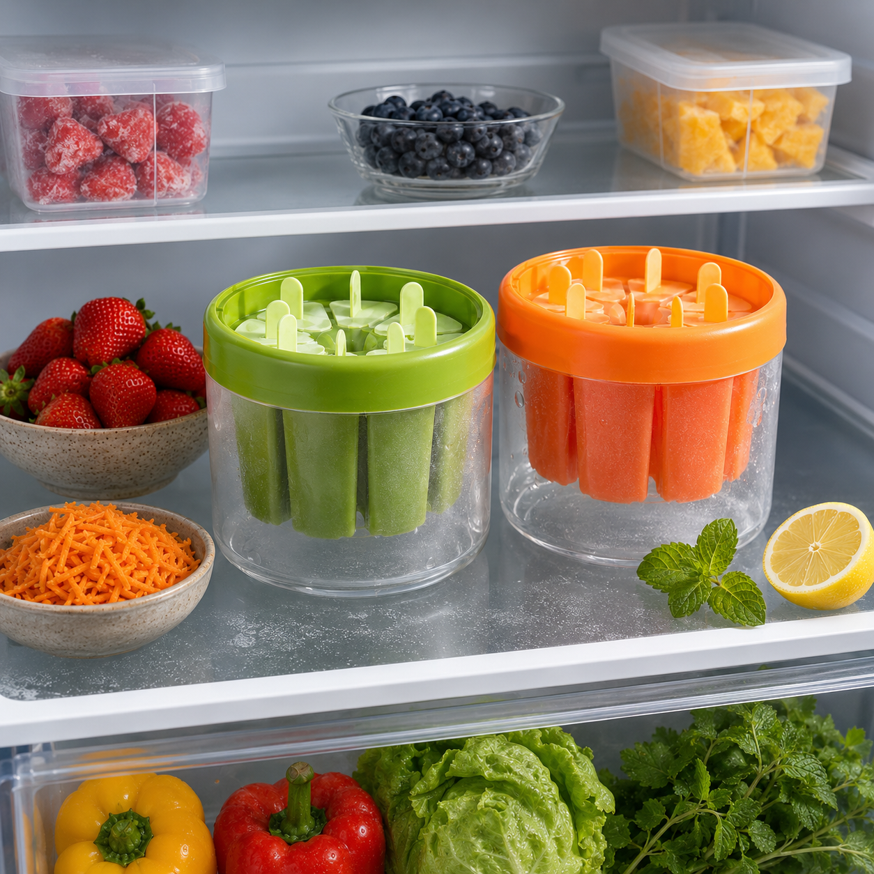 8-Cavity Reusable Popsicle Mold Set with Storage Container | BPA-Free Ice Pop Maker