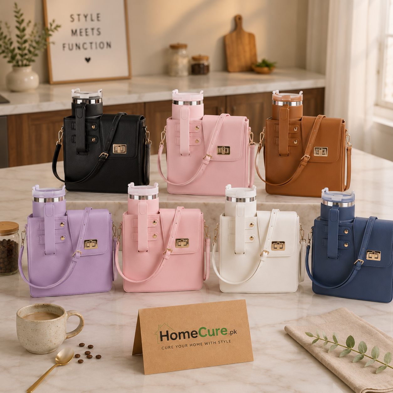 Tumbler Carrier Bag with Shoulder Strap | Insulated Cup Crossbody Bag