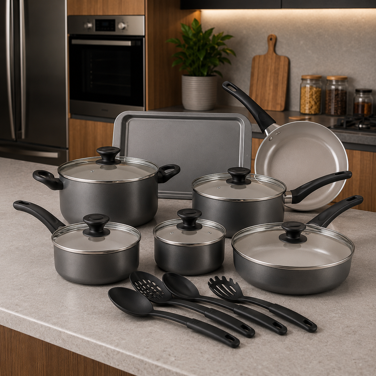 Prestige 15Pcs Cooking Set | Black