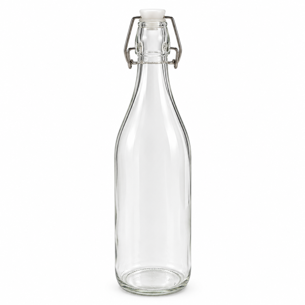 1000ml Clip Glass Bottle - Plain (Round)