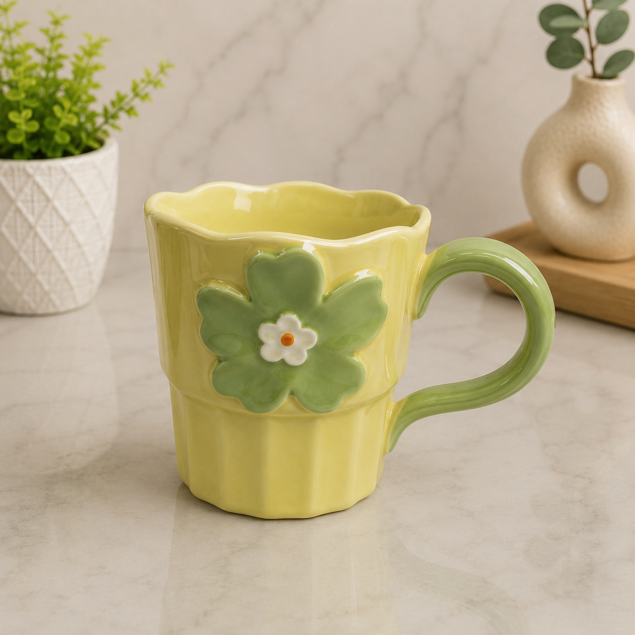 Ceramic Floral Coffee Mugs