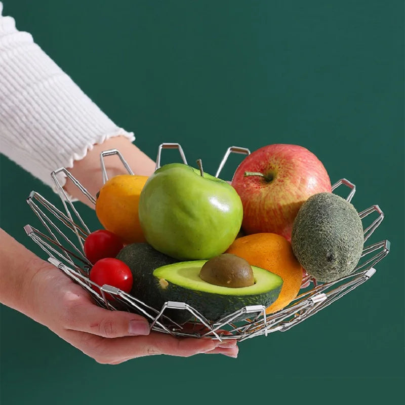 Creative Foldable Metal Fruit Basket