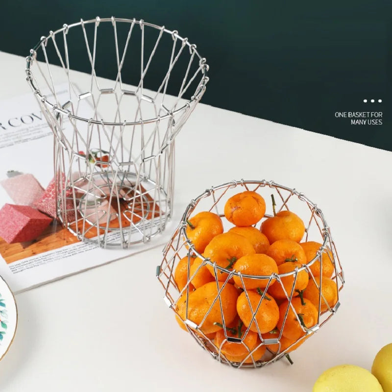 Creative Foldable Metal Fruit Basket