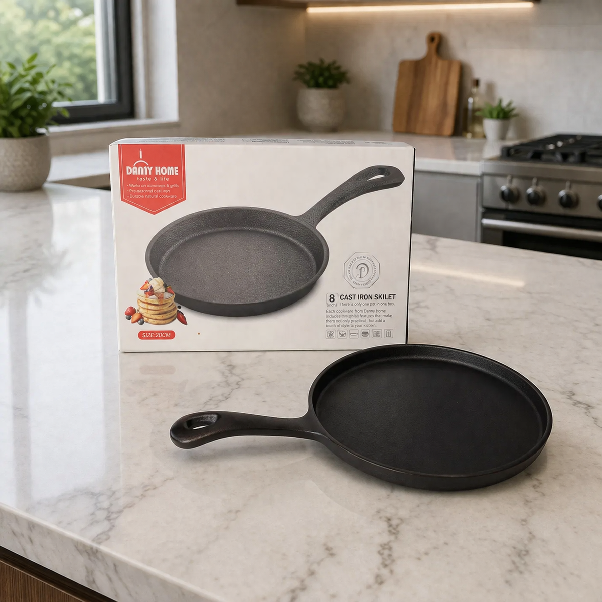 Danny Home Cast Iron Skillet Fry Pan 31.1cm