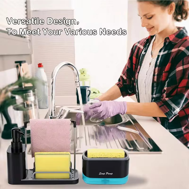 Multi-Functional Kitchen Soap Dispenser with Sponge Holder