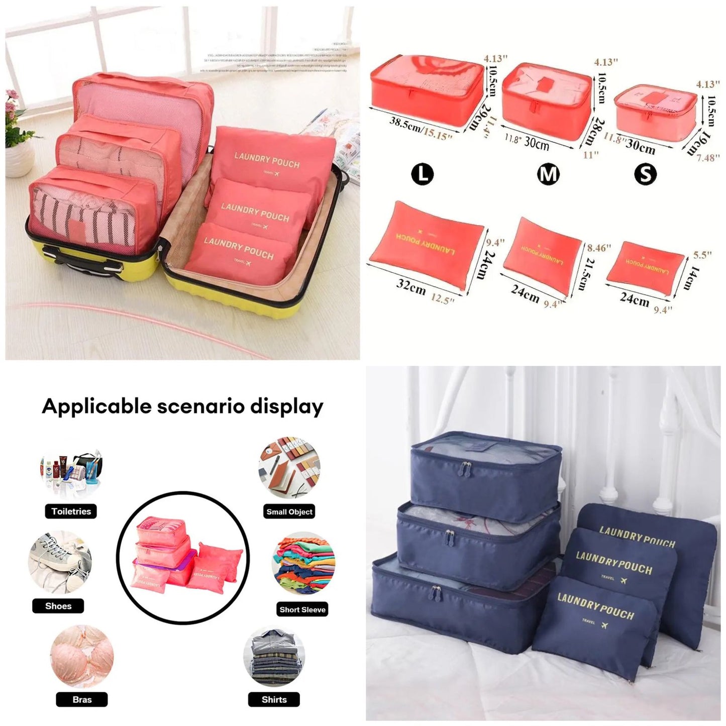 6pcs Travel Luggage Packing Cubes