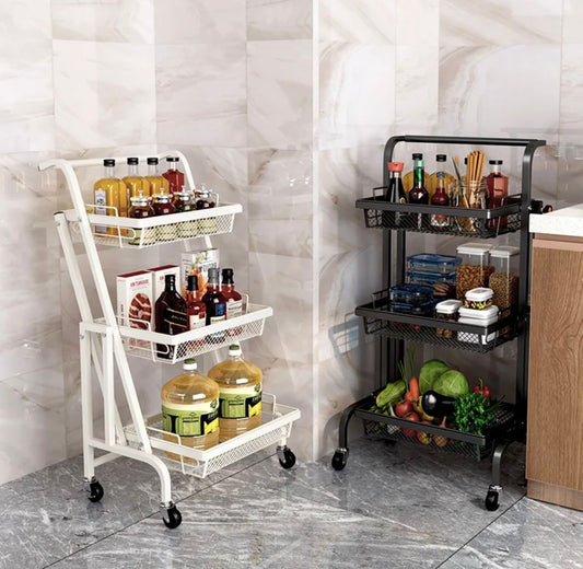 3 Tier Folding Kitchen Storage Trolley