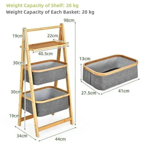 Bamboo Laundry Hamper – Natural Wood Organizer with Shelf