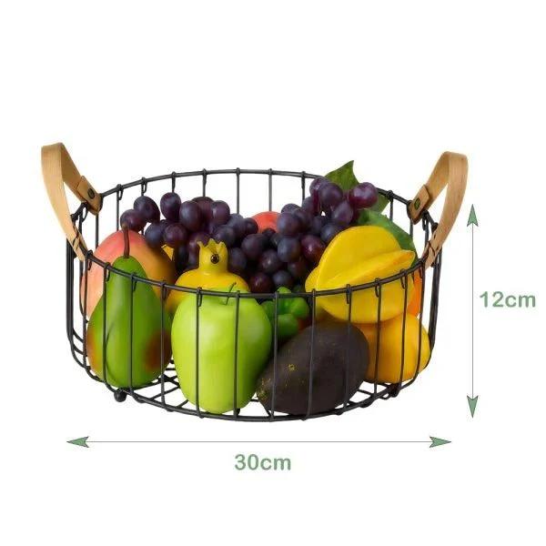 Modern Round Fruit Basket Metal Wire Bowl
