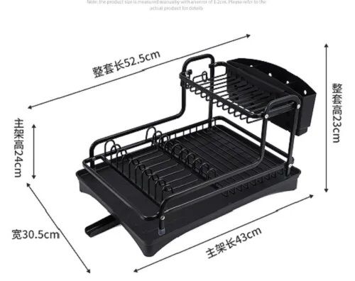4-in-1 Aluminum Dish Drainer Rack for Plates, Bowls, Cutlery & Wine Glasses