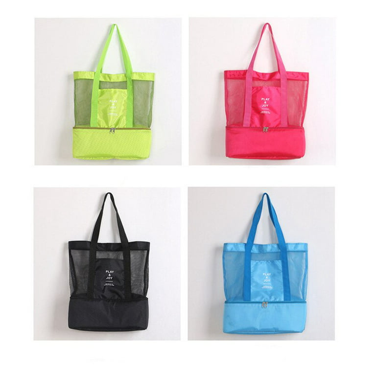 High Capacity Women Mesh Transparent Bag Double-layer Heat