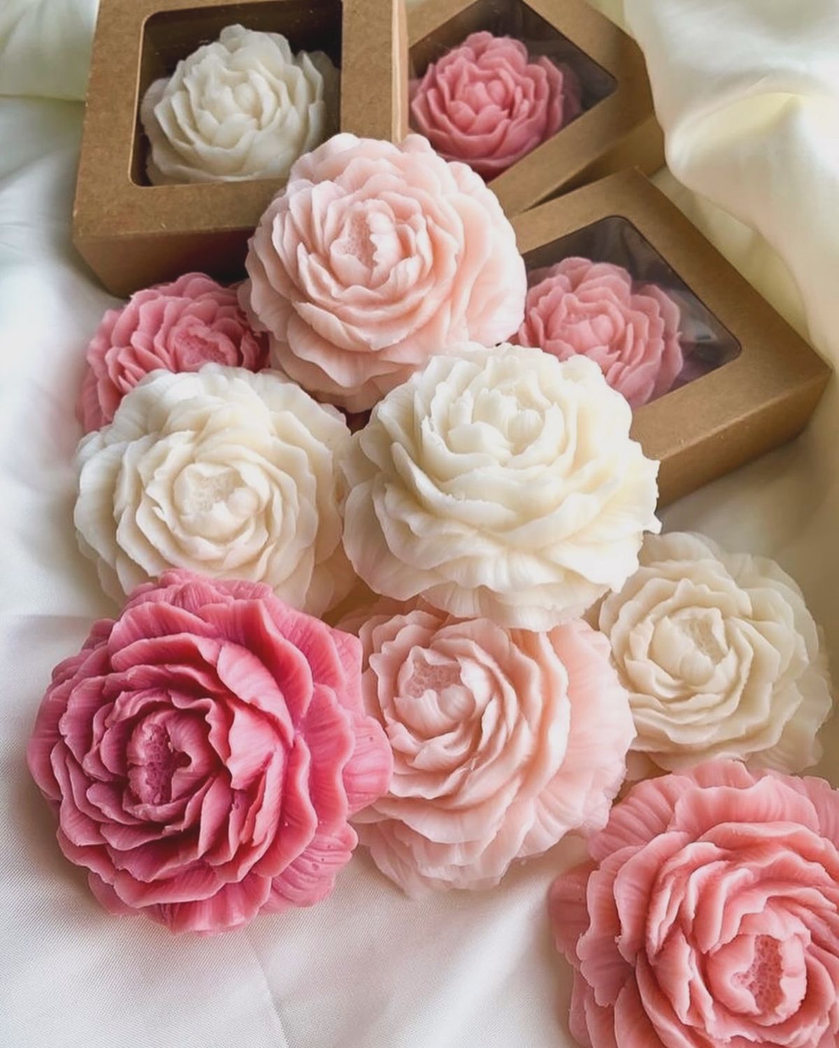 Peony Flower Candle