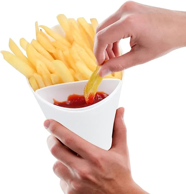 French Fry Holder With Dipping Sauce Cup