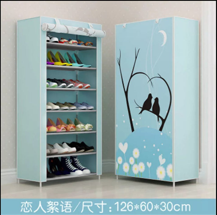 7 Layer Non-Woven Fabric Shoe Closet Easy Assembled Home Dormitory Storage Cabinet Entrance Shoes Organizer