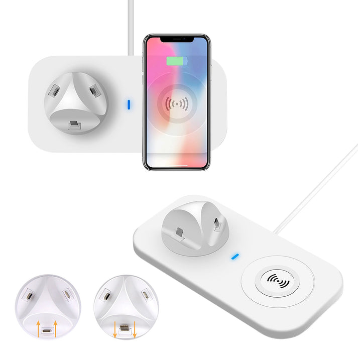 3 In 1 Multi Function Wireless Charger For Phone,Smart Watches And Bluetooth Headphones
