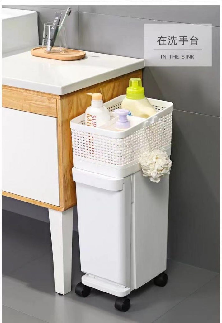 Moveable Kitchen Trolley With Garbage Bin