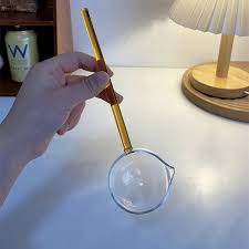 Transparent long glass spoon