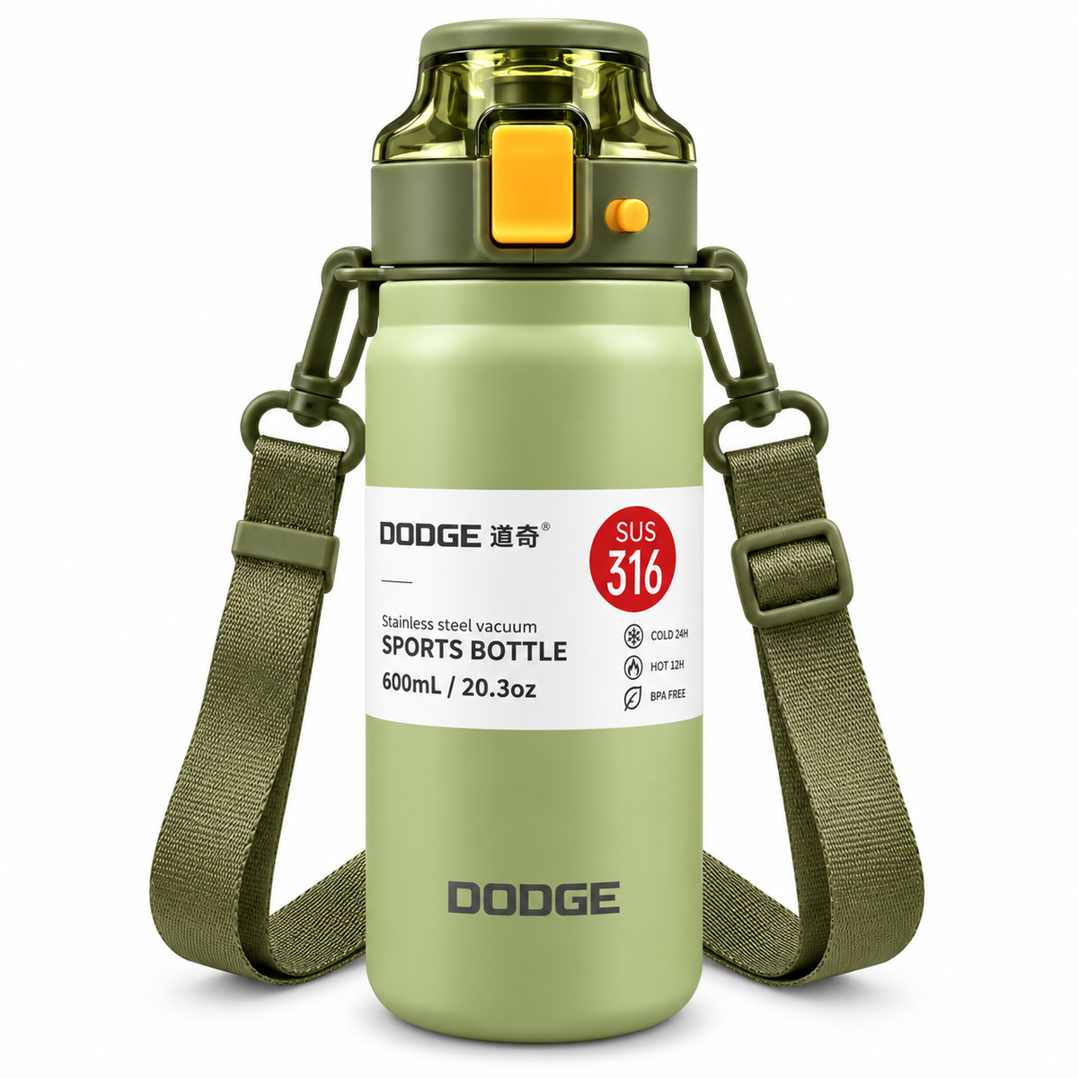 Dodge 600ml Extraordinary Sports Thermos Cup | Sage Green