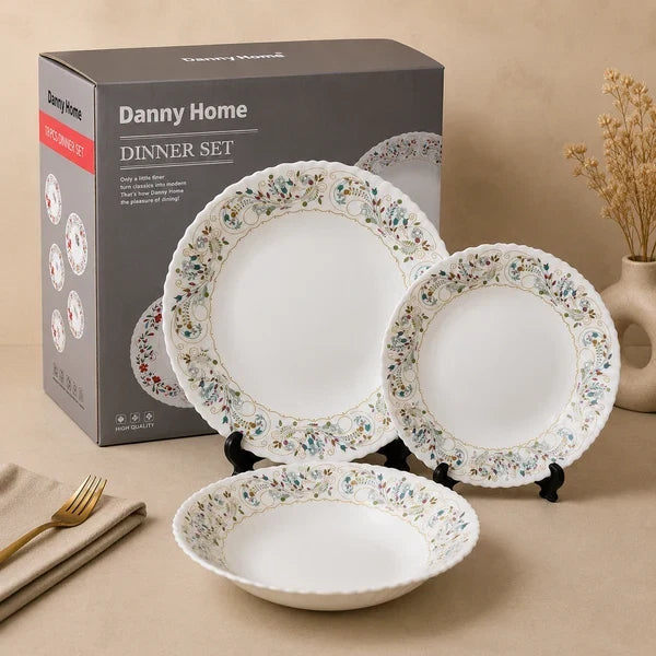 Danny Home 18 Pcs Floral Vine Dinner Set
