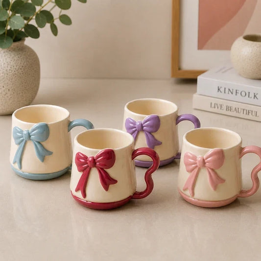 Ribbon Bow Ceramic Mug