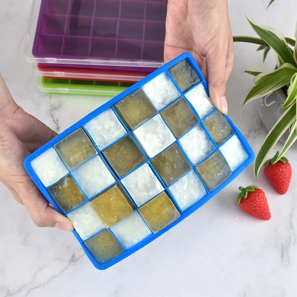 Silicone Ice Cube Tray With Lid