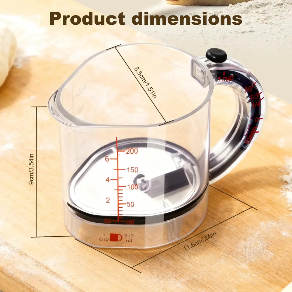 4 in 1 Adjustable Measuring Cup, Multifunctional Kitchen Measuring Cup, Space Saving Measuring Cup